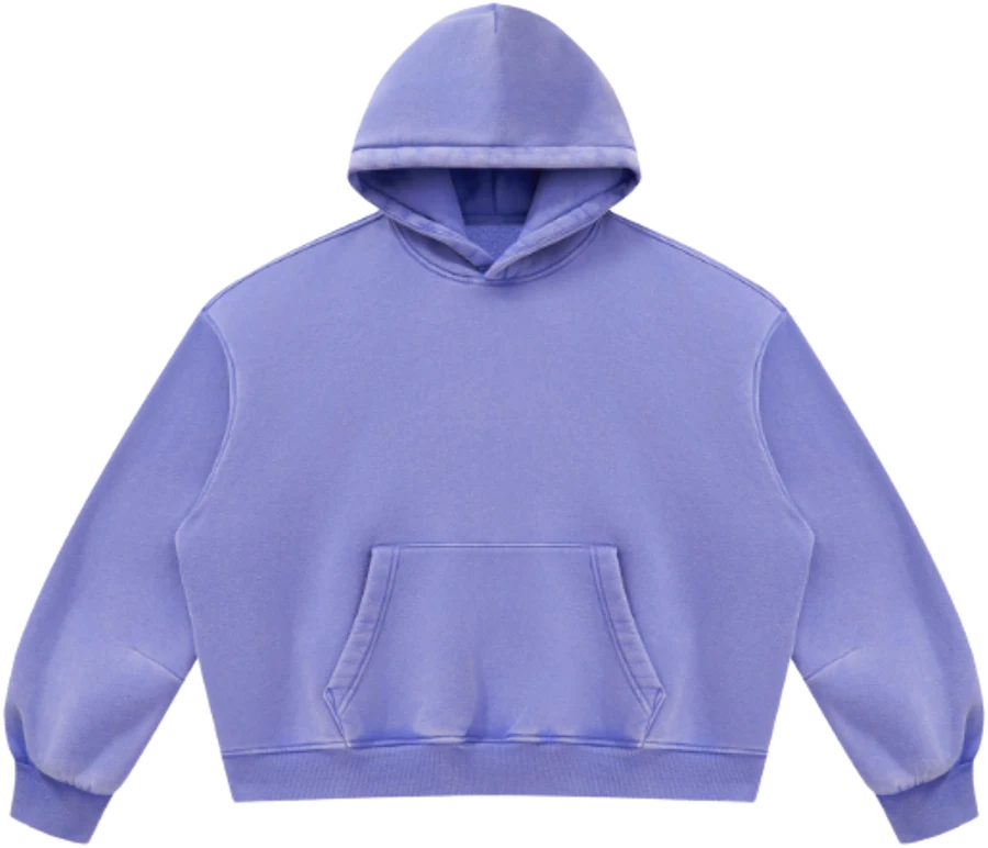 Washed lavender hoodie, front — blank